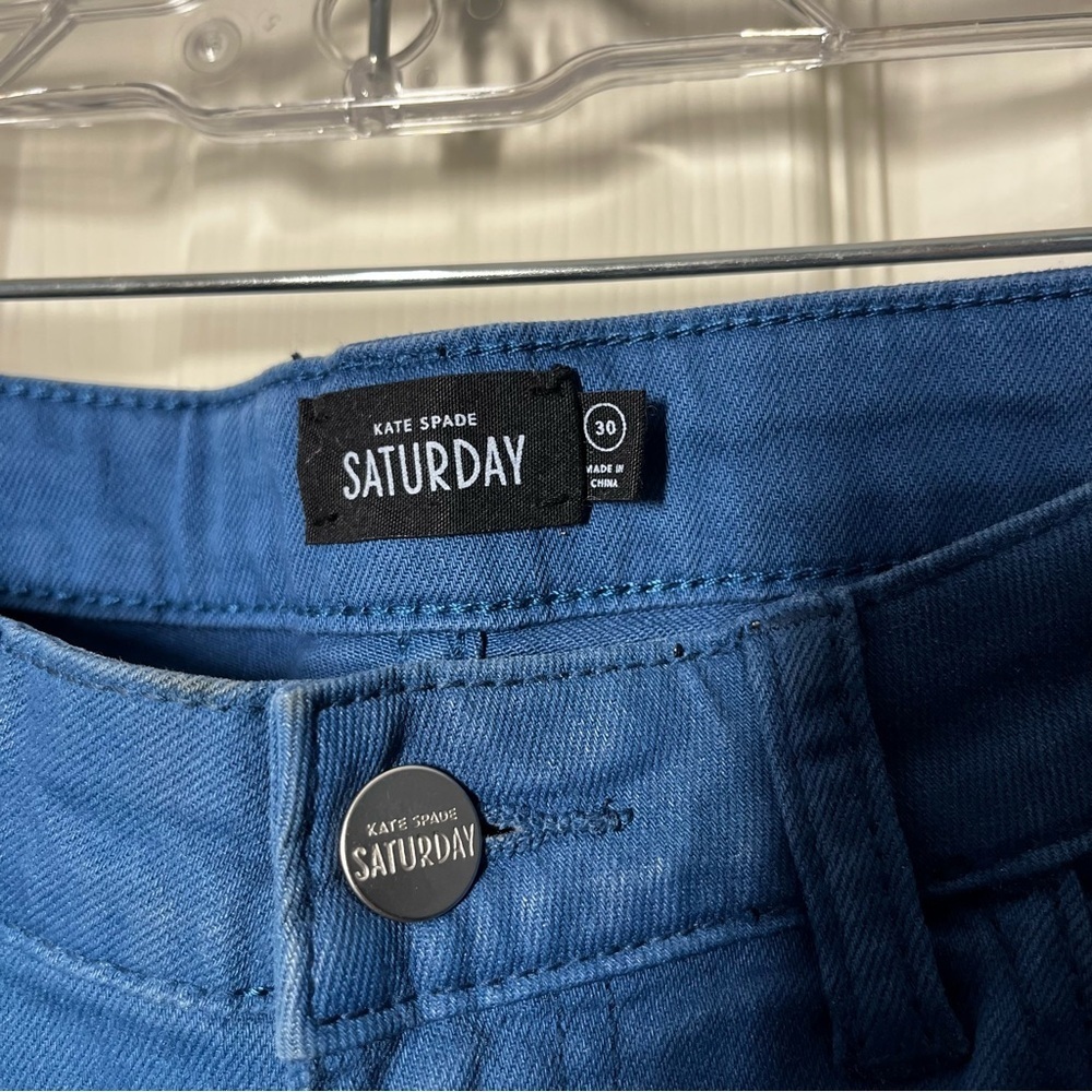 KATE SPADE SATURDAY Blue Skinny Coated Jeans High-Waisted Size 29 - Picture 4 of 6